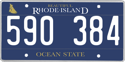 RI license plate 590384