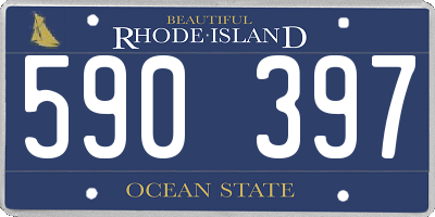 RI license plate 590397
