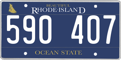 RI license plate 590407