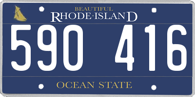 RI license plate 590416
