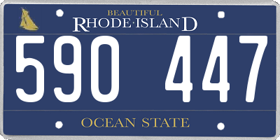 RI license plate 590447