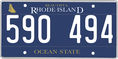 RI license plate 590494