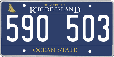 RI license plate 590503