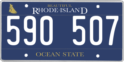 RI license plate 590507
