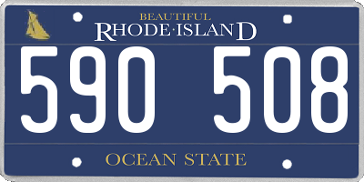 RI license plate 590508