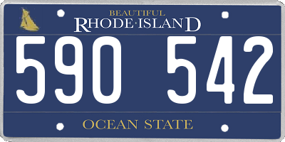RI license plate 590542