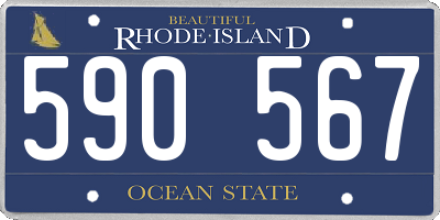 RI license plate 590567