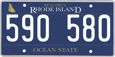 RI license plate 590580
