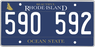 RI license plate 590592