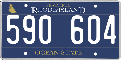 RI license plate 590604
