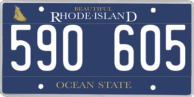 RI license plate 590605