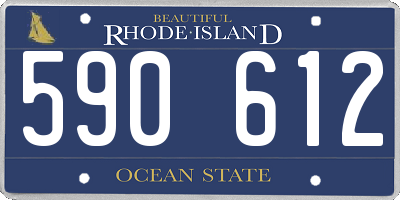 RI license plate 590612