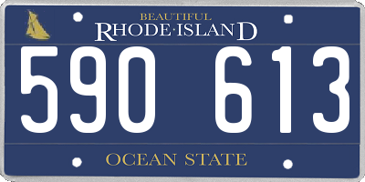 RI license plate 590613