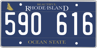 RI license plate 590616