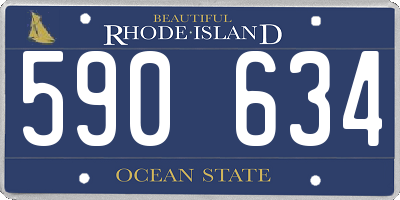 RI license plate 590634