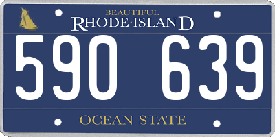 RI license plate 590639