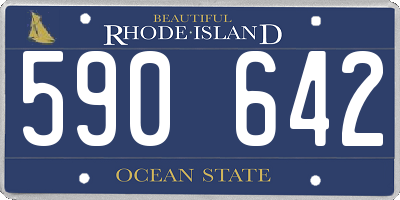 RI license plate 590642