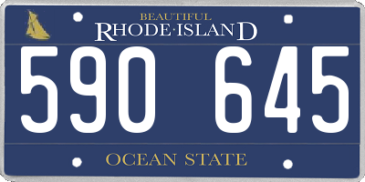 RI license plate 590645
