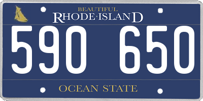 RI license plate 590650