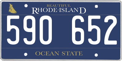 RI license plate 590652