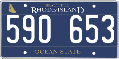 RI license plate 590653