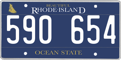 RI license plate 590654