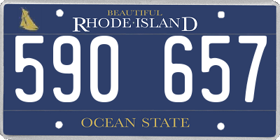 RI license plate 590657