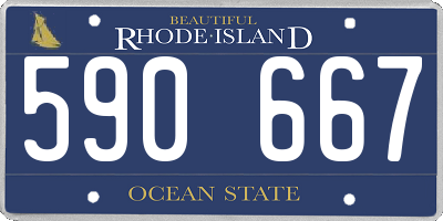 RI license plate 590667