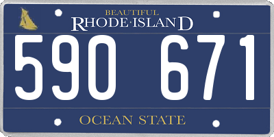 RI license plate 590671