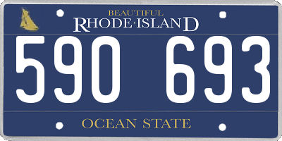 RI license plate 590693