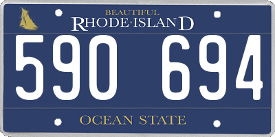 RI license plate 590694