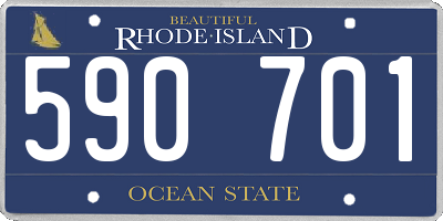 RI license plate 590701