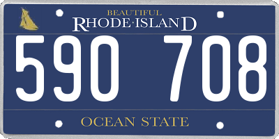 RI license plate 590708