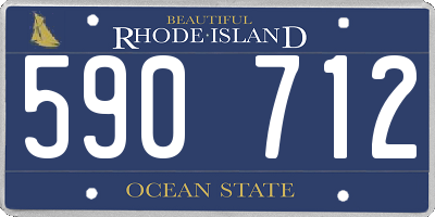 RI license plate 590712