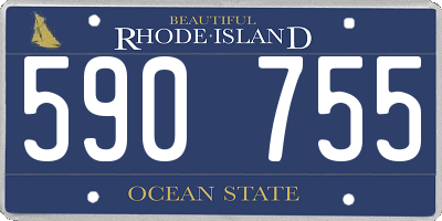 RI license plate 590755