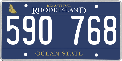RI license plate 590768