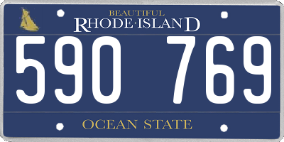 RI license plate 590769
