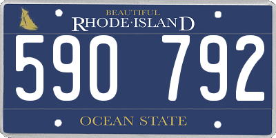 RI license plate 590792