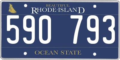 RI license plate 590793