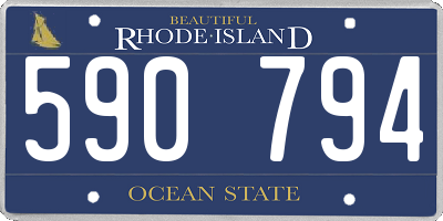 RI license plate 590794