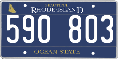 RI license plate 590803