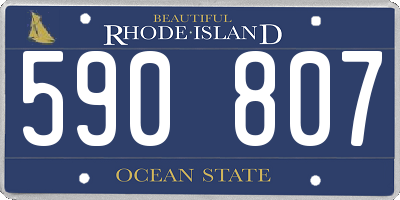 RI license plate 590807