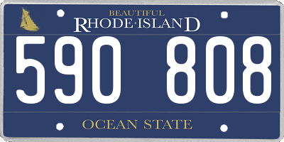 RI license plate 590808