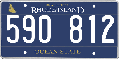RI license plate 590812