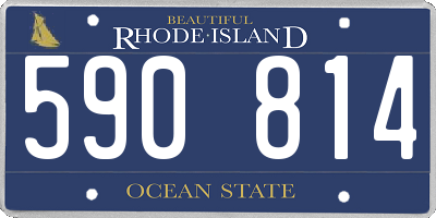 RI license plate 590814