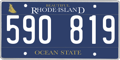 RI license plate 590819