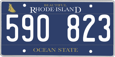 RI license plate 590823