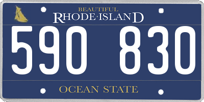 RI license plate 590830