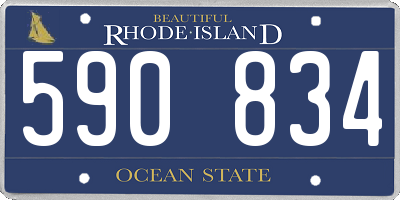 RI license plate 590834