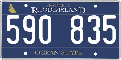 RI license plate 590835